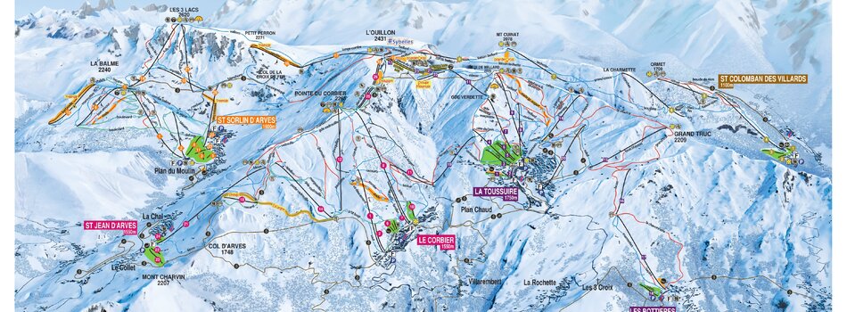 Plan des pistes : 310 kms
